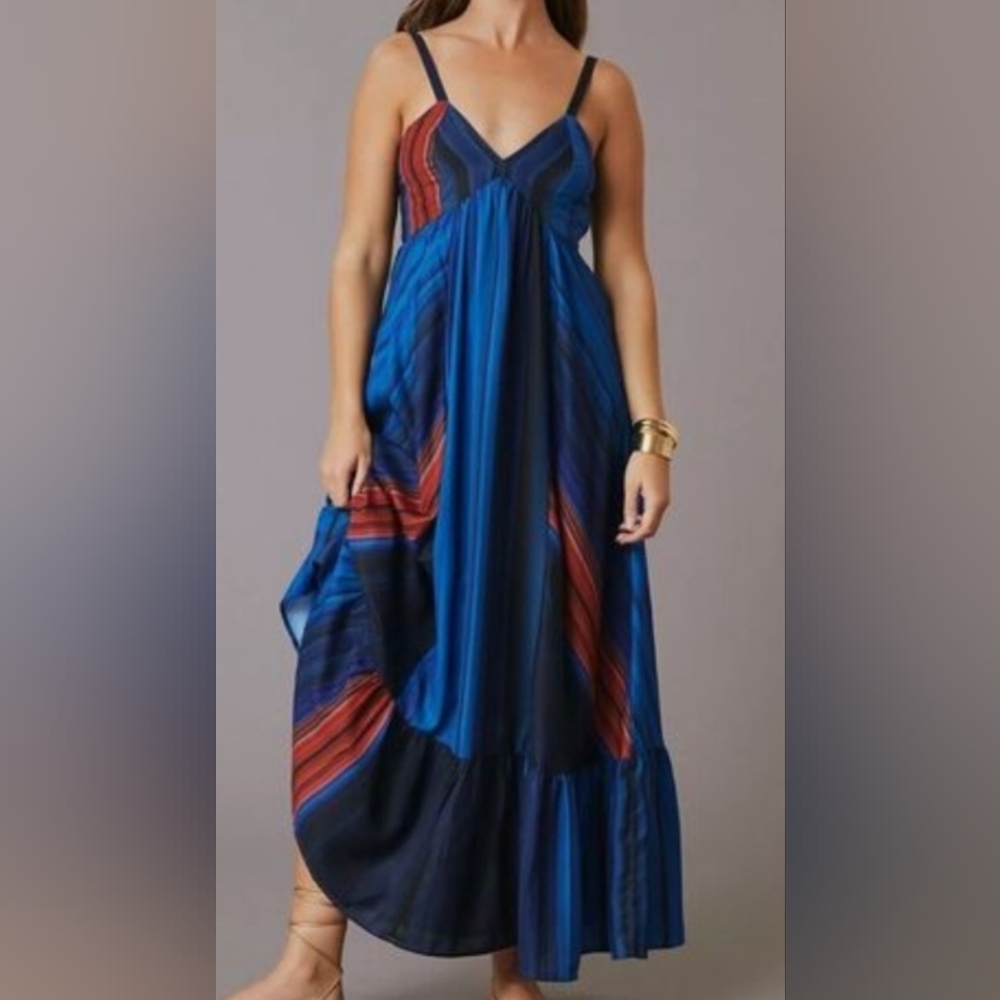 Anthropologie Nikita Mhaisalkar Women's 6 Striped Maxi Dress New with Tags